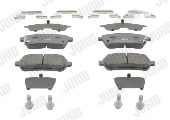24283 JURID with acoustic wear warning Height 1: 52,1mm, Height: 52,1mm, Width: 125,7mm, Thickness: 16,4mm Brake pads 573249J buy