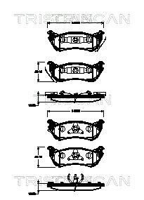 TRISCAN 8110 23033 Brake pad set with acoustic wear warning
