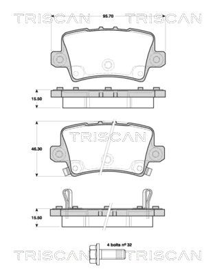 TRISCAN 8110 40012 Brake pad set with acoustic wear warning