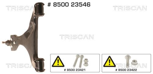 TRISCAN with ball joint, with rubber mount, Control Arm, Cone Size: 22, 17 mm Cone Size: 22, 17mm Control arm 8500 23546 buy