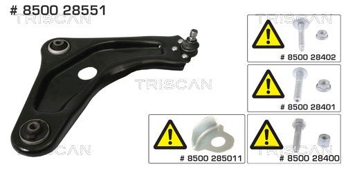TRISCAN 850028551 Control arm repair kit 1622711480