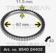 TRISCAN 854024403 Abs ring Opel Vectra A 2.0 i 16V 136 hp Petrol 1995 price
