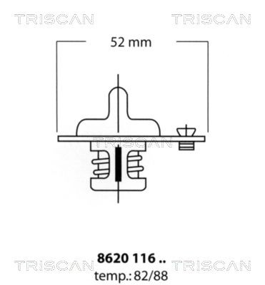 TRISCAN 8620 11682 Engine thermostat Opening Temperature: 82°C, Separate Housing