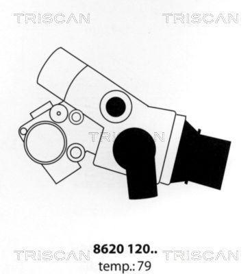TRISCAN 8620 12079 Engine thermostat Opening Temperature: 79°C, Integrated housing