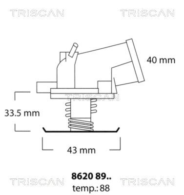 TRISCAN 86208988 Engine thermostat A 1112030875