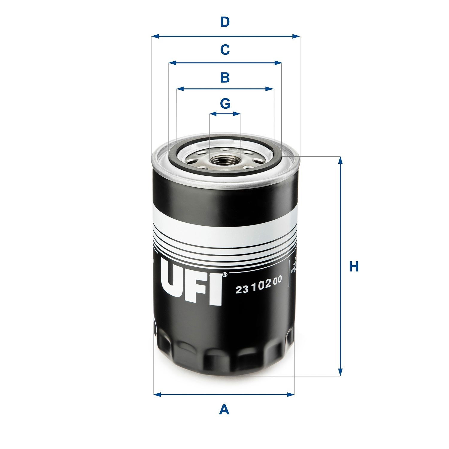 UFI 23.102.00 Oil filter 3/4-16 UNF, with one anti-return valve, Spin-on Filter