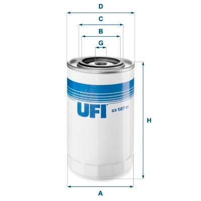 UFI 3/4-16 UNF, mit einem Rücklaufsperrventil, Anschraubfilter Innendurchmesser 2: 62mm, Außendurchmesser 2: 72mm, Ø: 108, 110mm, Höhe: 178mm Ölfilter 23.107.01 kaufen