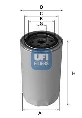 UFI 23.108.00 Oil filter 3/4-16 UNF, with one anti-return valve, Spin-on Filter