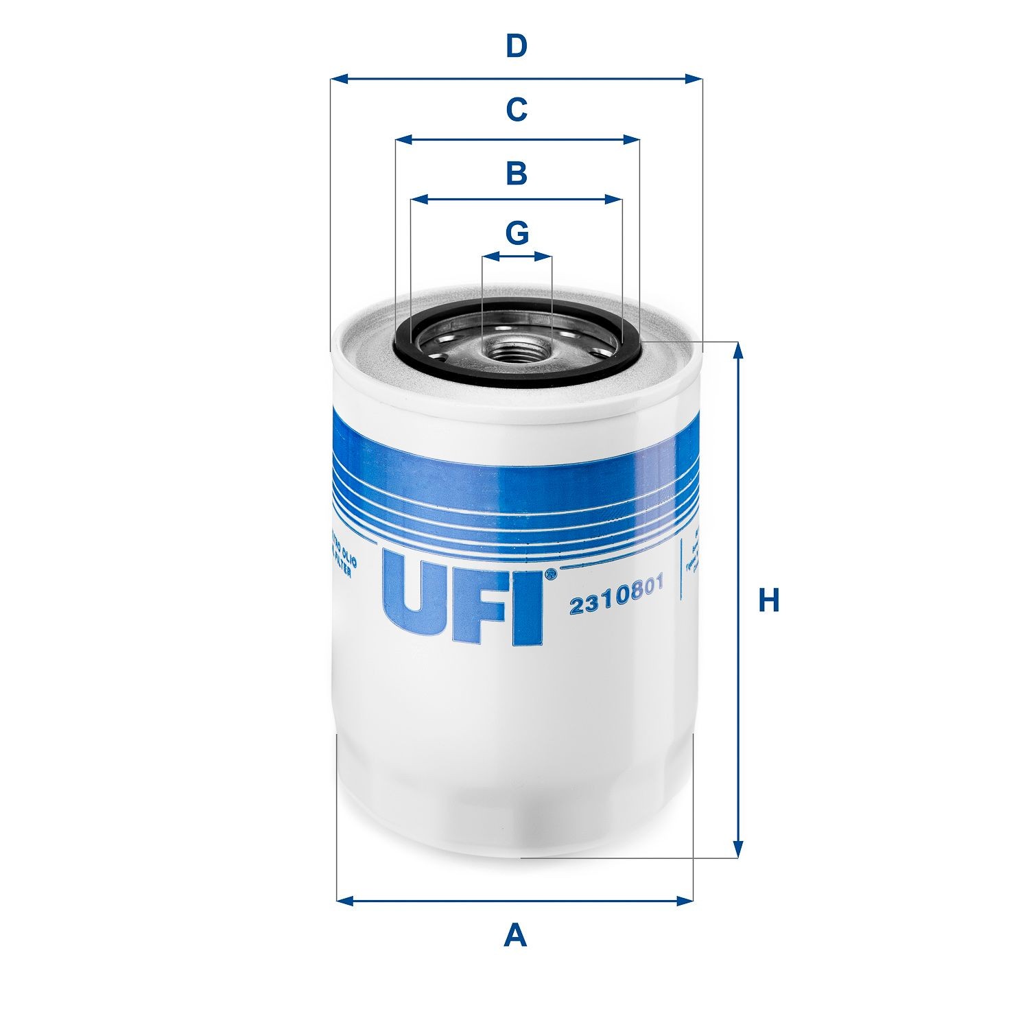 UFI 3/4-16 UNF, mit einem Rücklaufsperrventil, Anschraubfilter Innendurchmesser 2: 62mm, Außendurchmesser 2: 72mm, Ø: 108, 110mm, Höhe: 140mm Ölfilter 23.108.01 kaufen