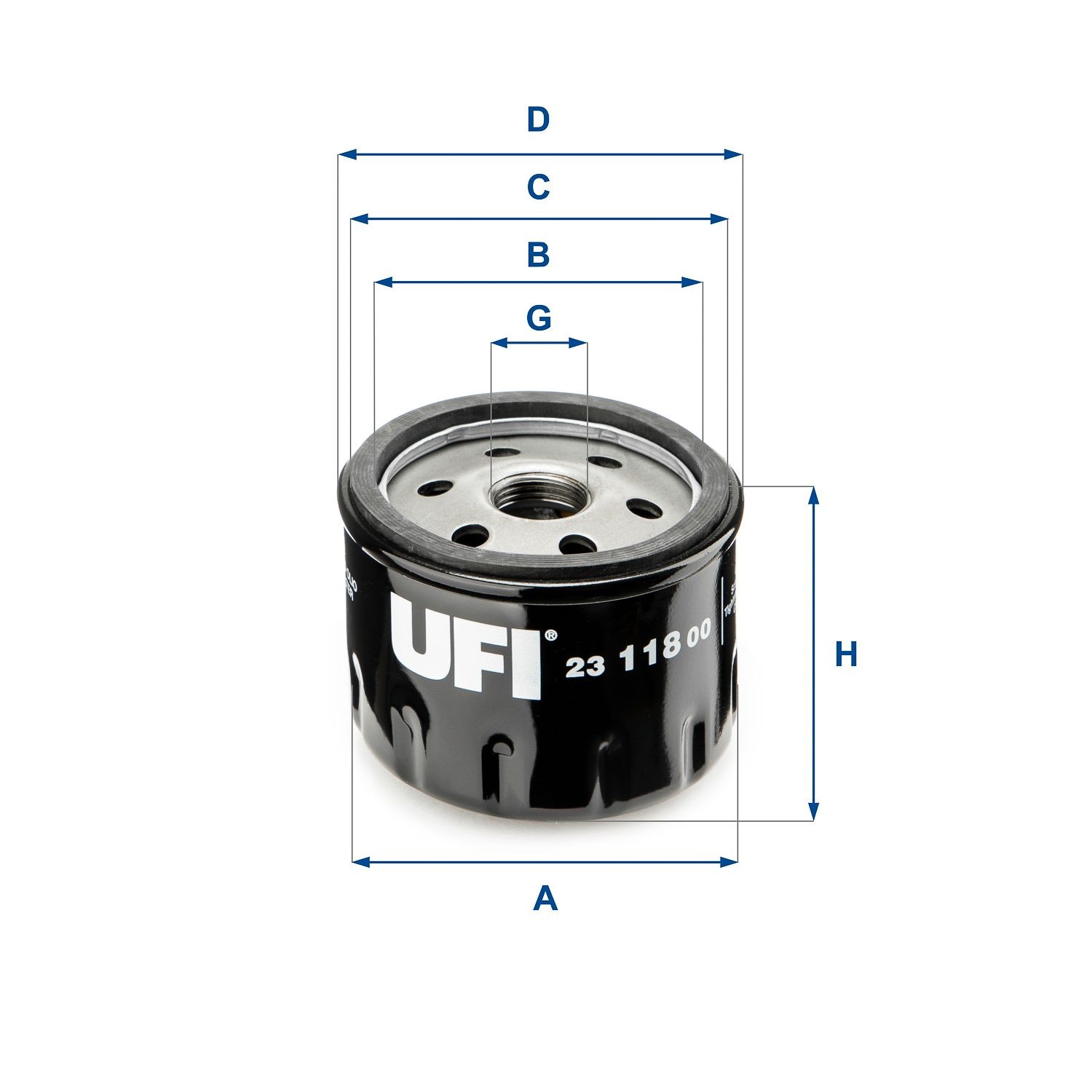 UFI 23.118.00 Oil filter 3/4-16 UNF, with one anti-return valve, Spin-on Filter