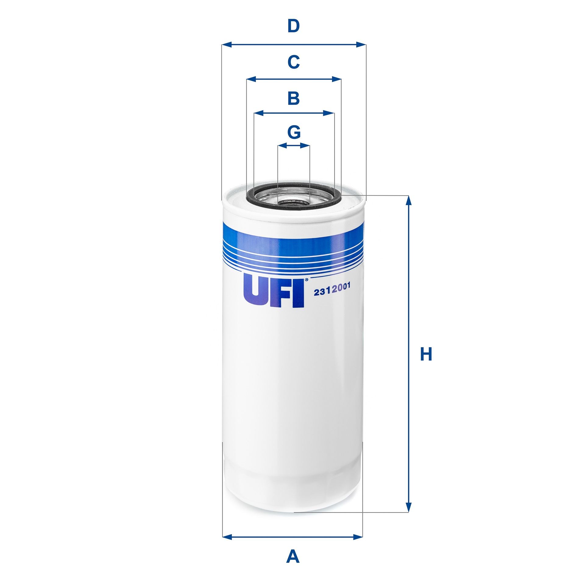 23.120.01 UFI Oil filters IVECO 1-12 UNF, with one anti-return valve, Spin-on Filter