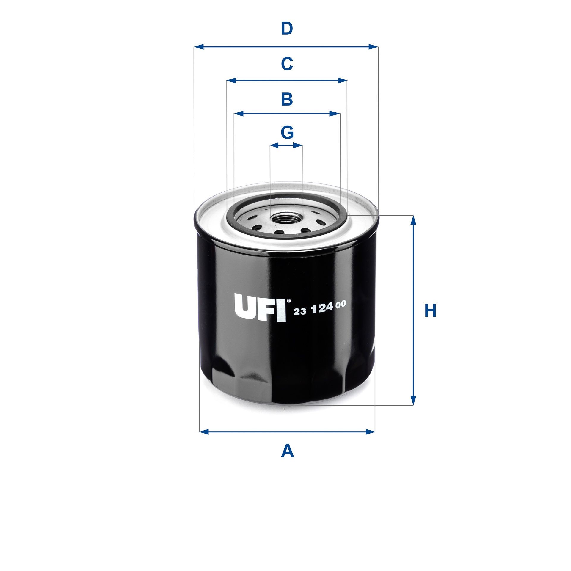 23.124.00 UFI Oil filters NISSAN 3/4-16 UNF, with one anti-return valve, Spin-on Filter