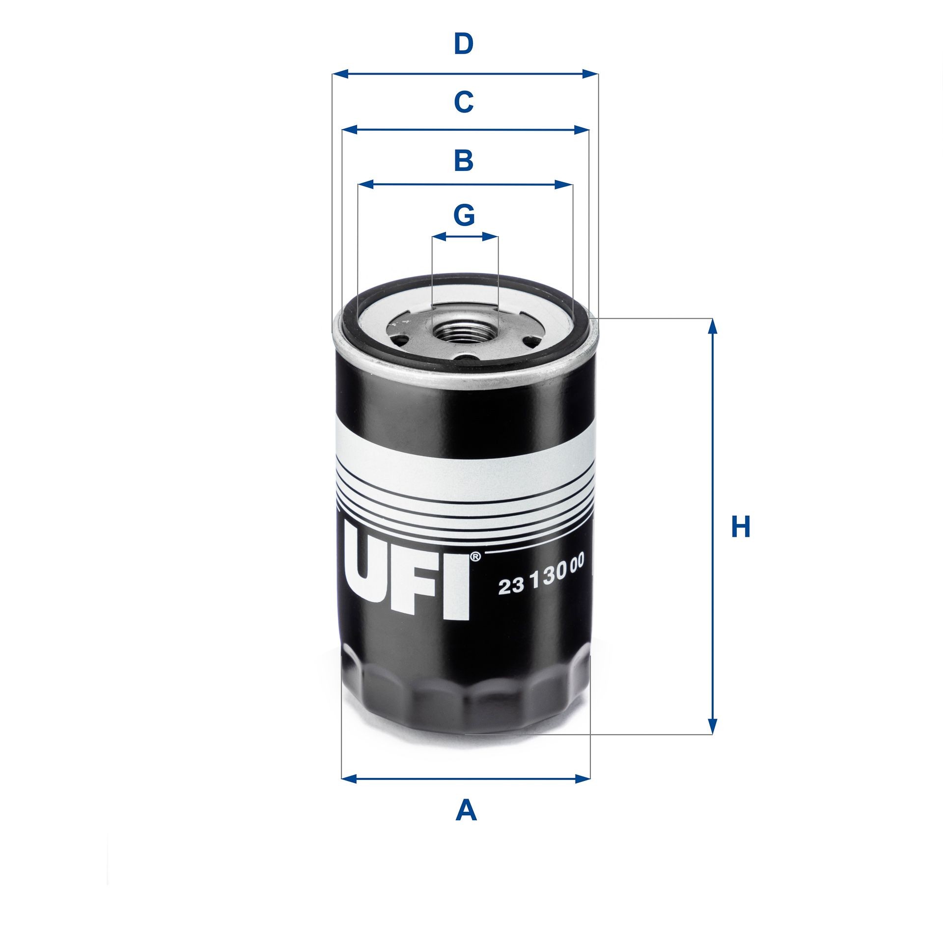 UFI 23.130.00 Oil filter 3/4-16 UNF, with one anti-return valve, Spin-on Filter