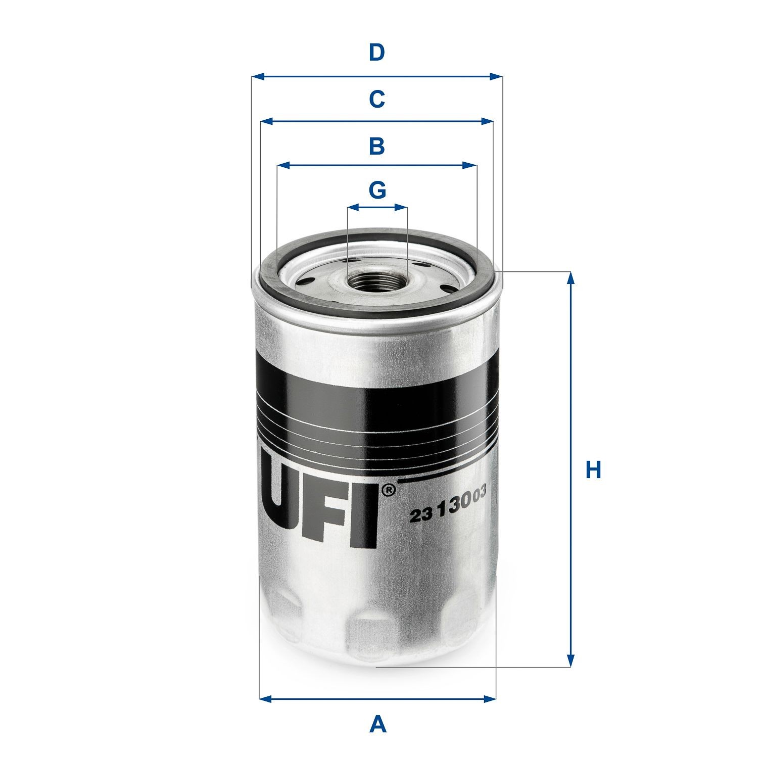 UFI 23.130.03 Oil filter 3/4-16 UNF, with two anti-return valves, Spin-on Filter