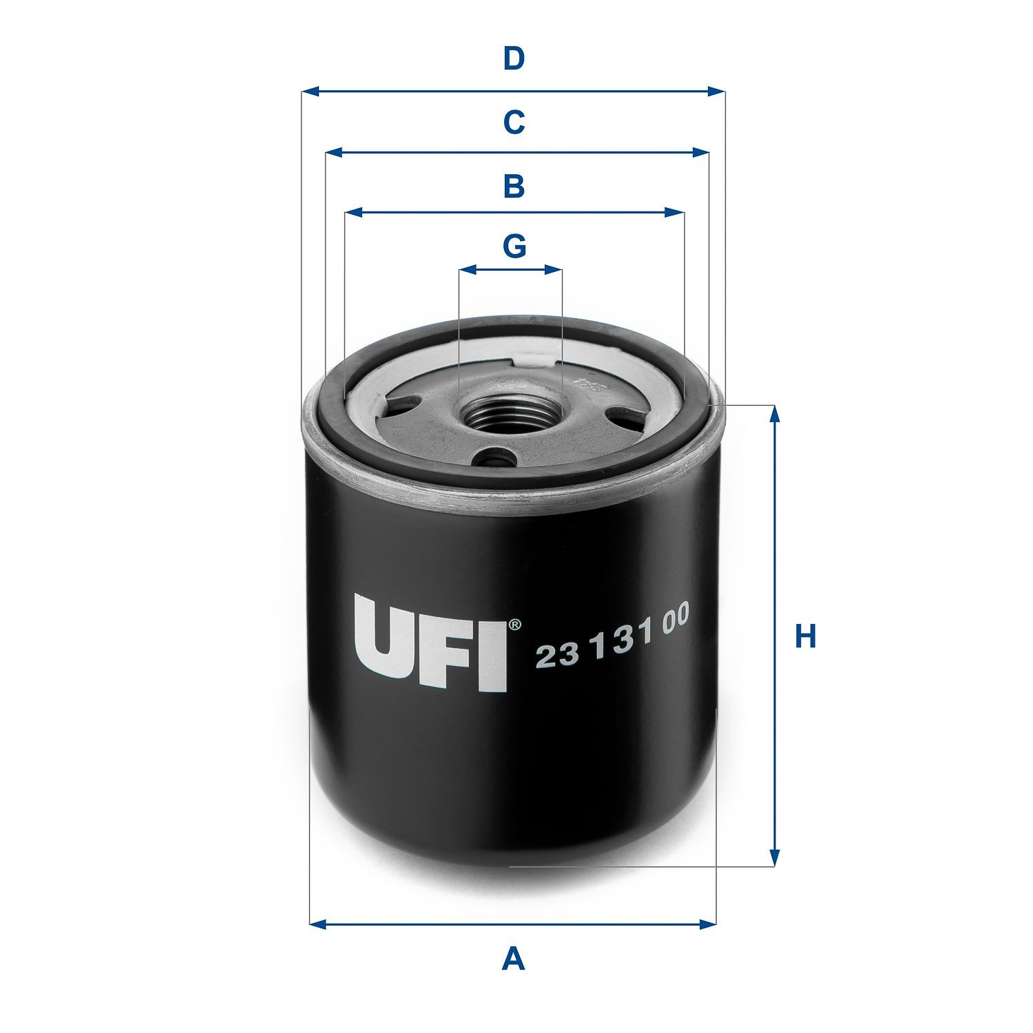 23.131.00 UFI Oil filters JEEP 3/4-16 UNF, with one anti-return valve, Spin-on Filter