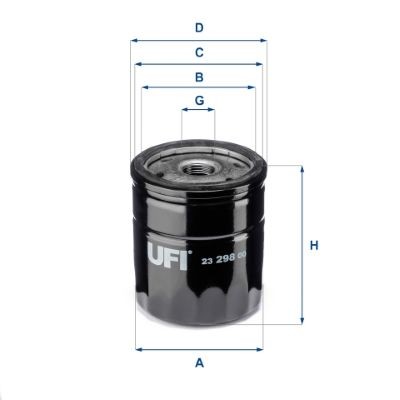 UFI 23.145.00 Oil filter M 14 X 1,5, with one anti-return valve