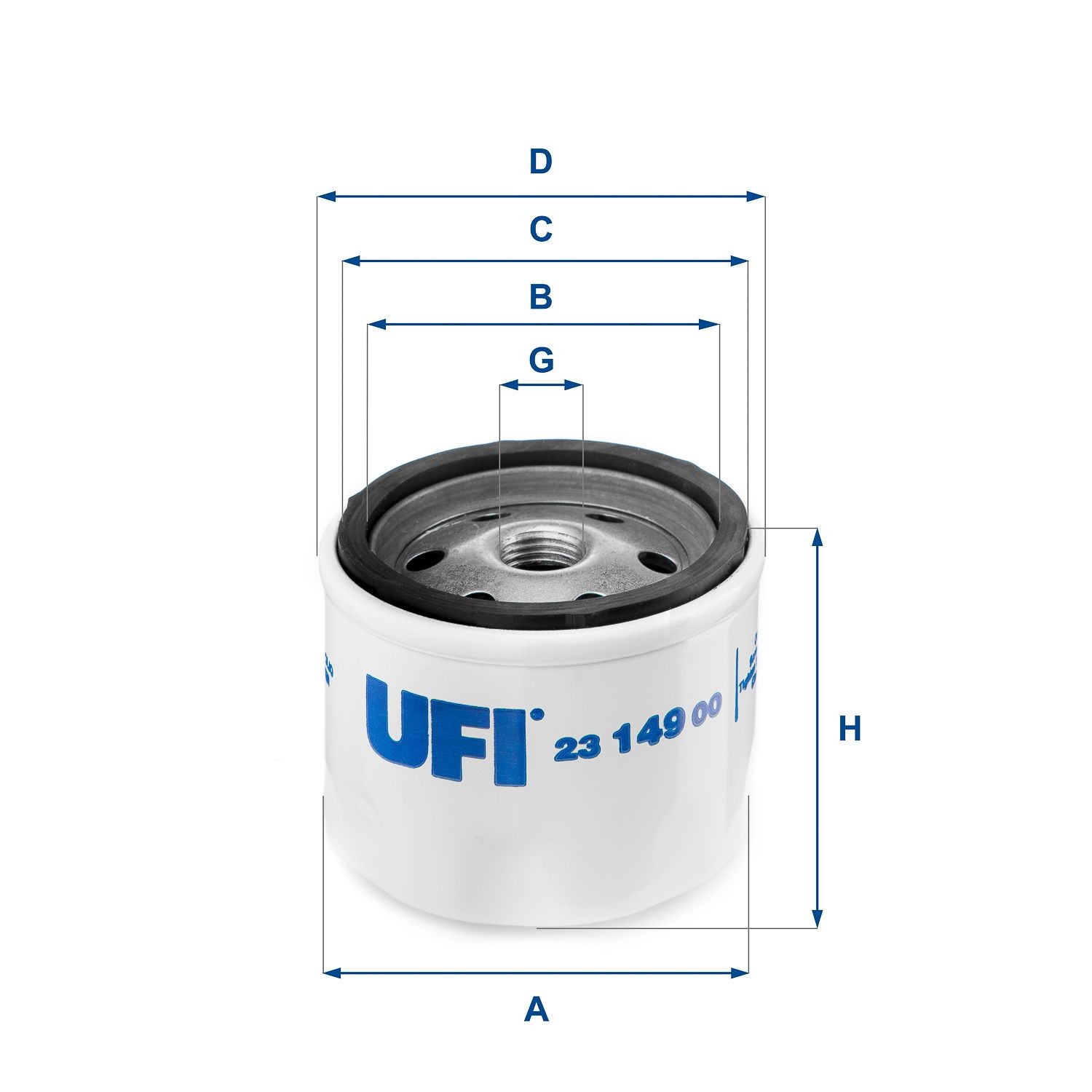 UFI 23.149.00 Oil filter M 16 X 1,5, with one anti-return valve