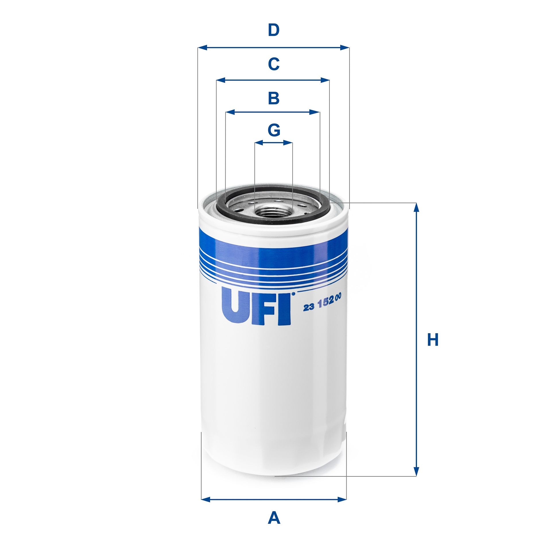 UFI 1-12 UNF, with one anti-return valve, Spin-on Filter Inner Diameter 2: 62mm, Outer Diameter 2: 72mm, Ø: 96, 97mm, Height: 174mm Oil filters 23.152.00 buy