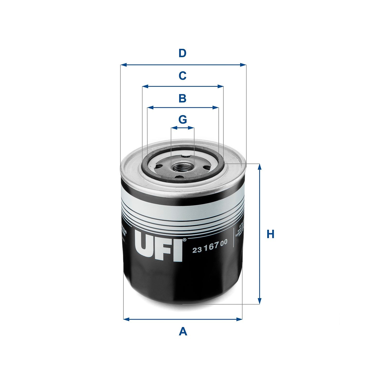 UFI 23.167.00 Oil filter 206 0471 915 000