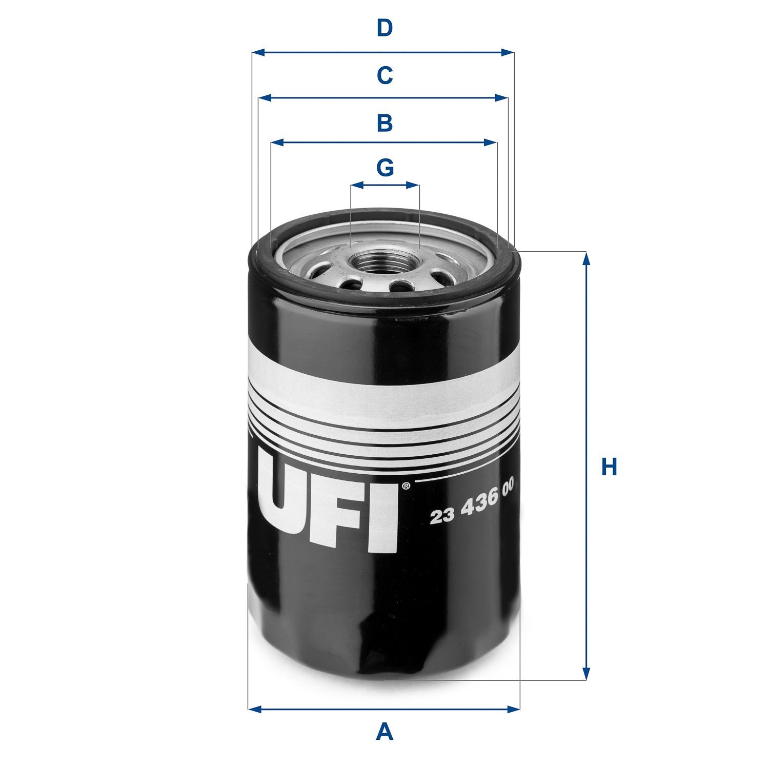 UFI 23.171.01 Oil filter 3/4-16 UNF, with one anti-return valve, Spin-on Filter