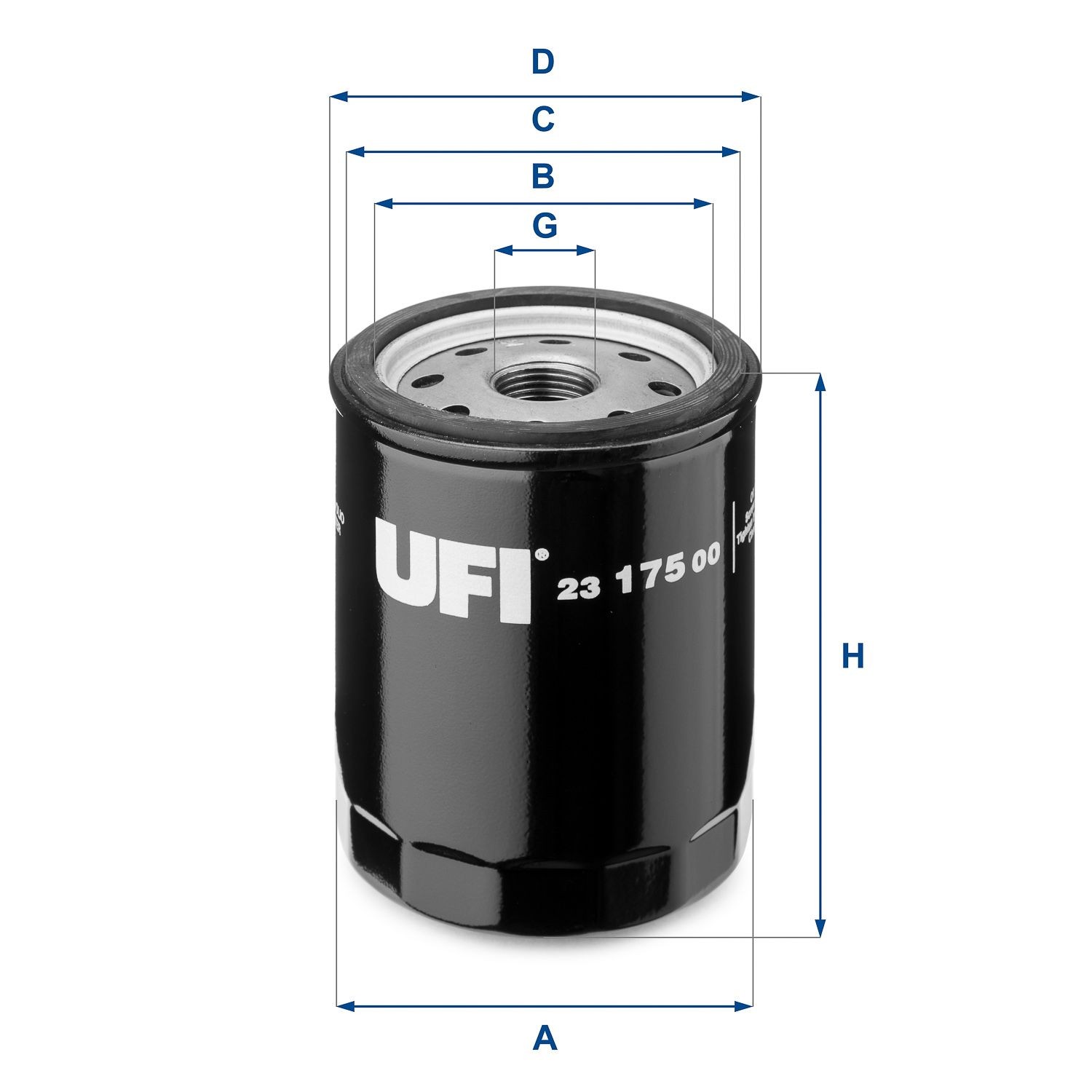23.175.00 Oil filter 23.175.00 UFI 3/4-16 UNF, with one anti-return valve, Spin-on Filter