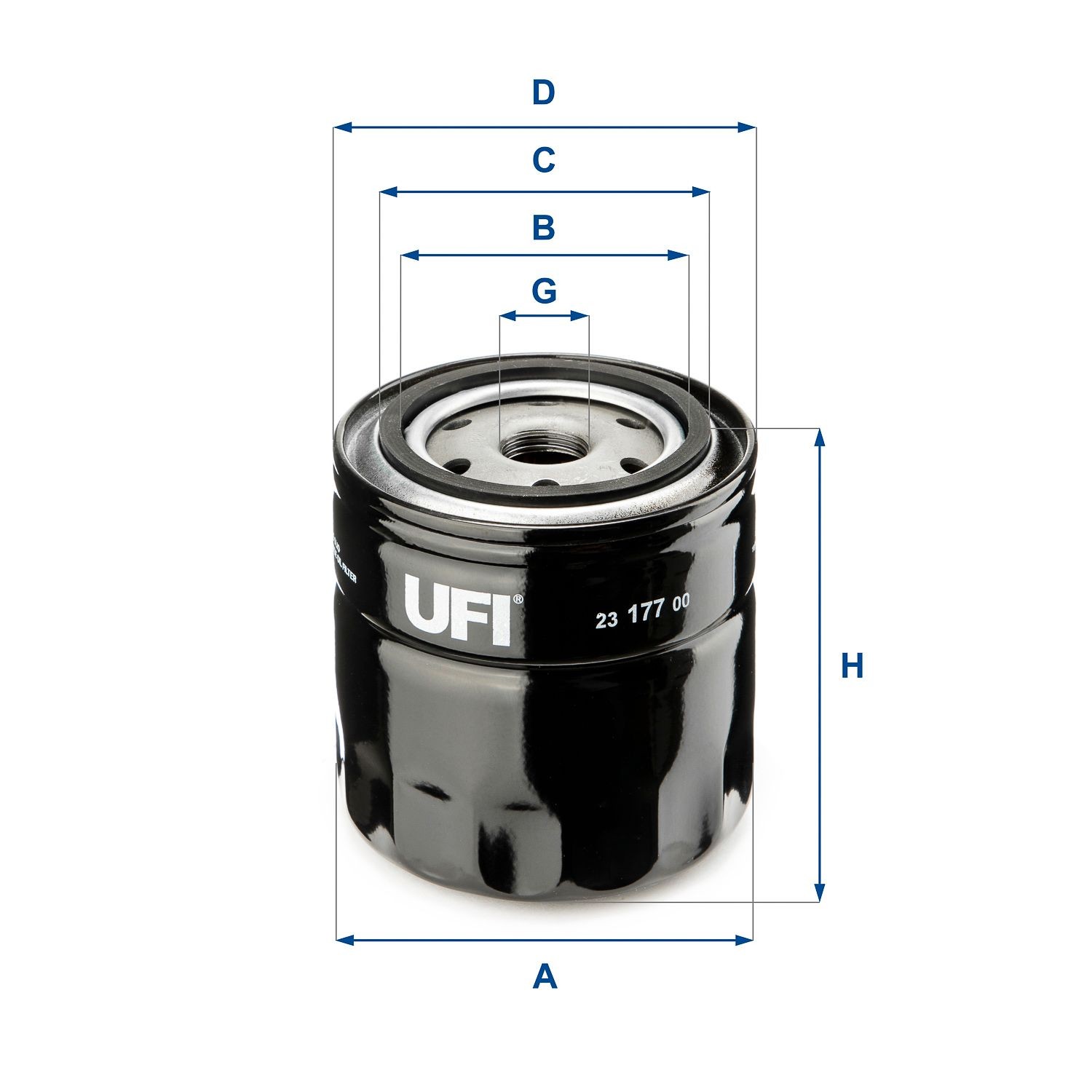 23.177.00 UFI Oil filters JEEP M 20 X 1,5, with one anti-return valve, Spin-on Filter
