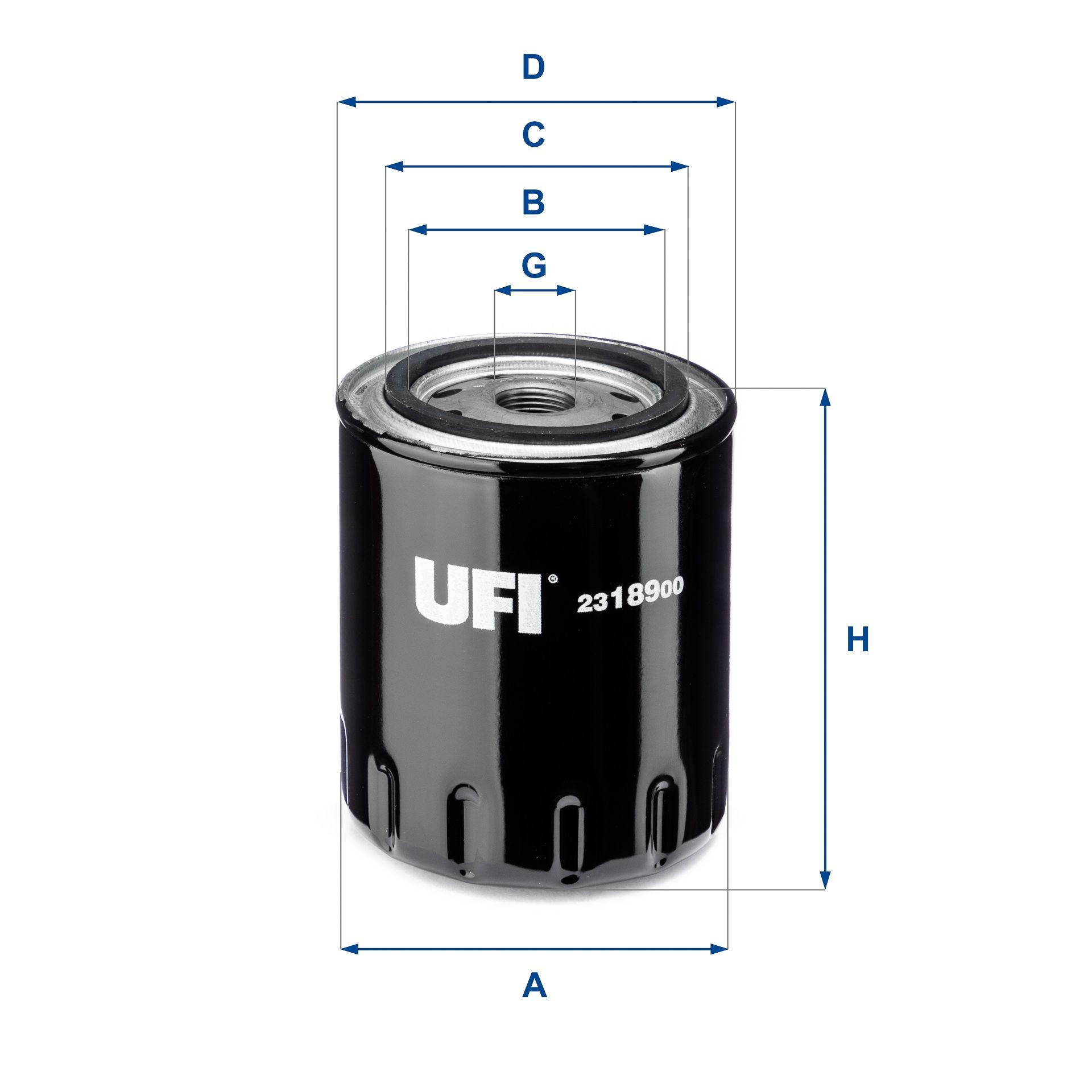 UFI 23.189.00 Oil filter M 20 X 1,5, with one anti-return valve, Spin-on Filter