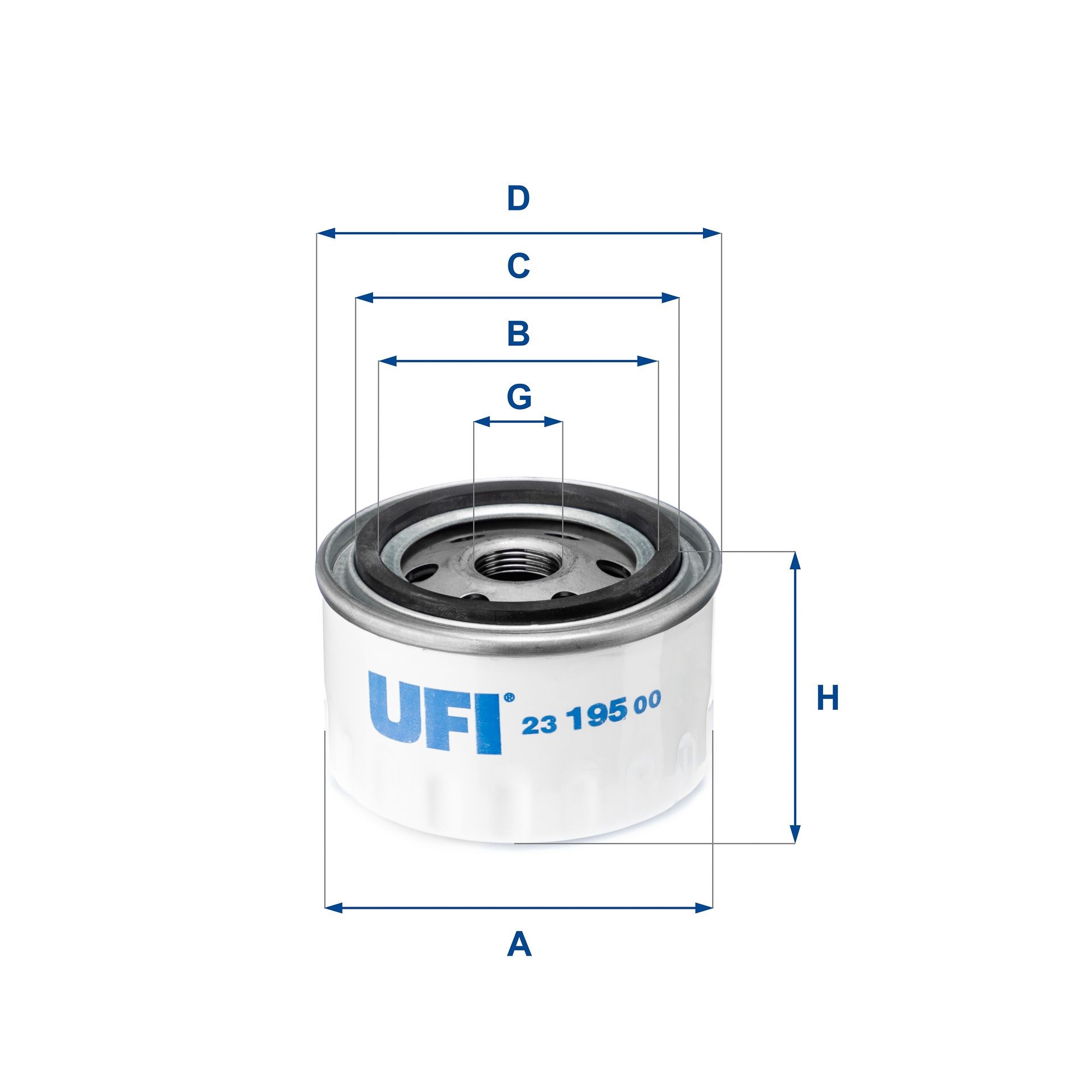 Original UFI Oil filter 23.195.00 for RENAULT 9