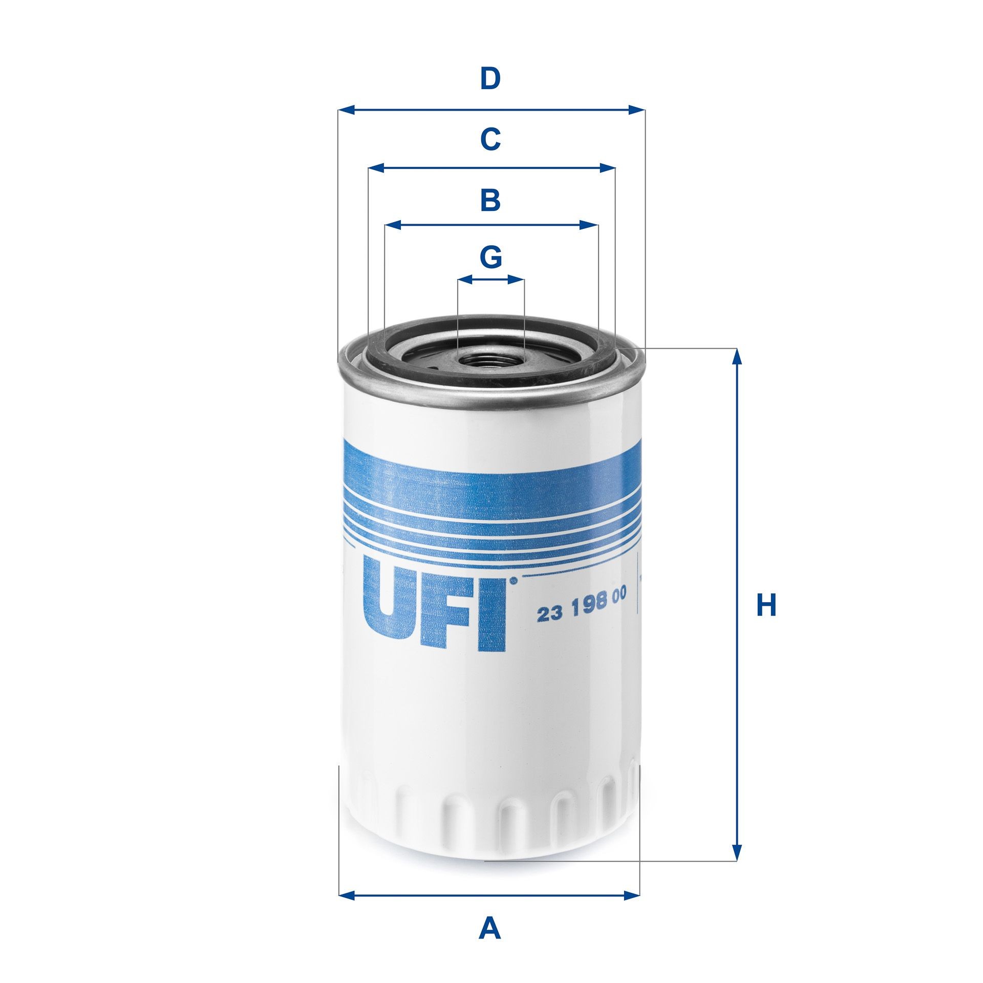 Original 23.198.00 UFI Engine oil filter PEUGEOT