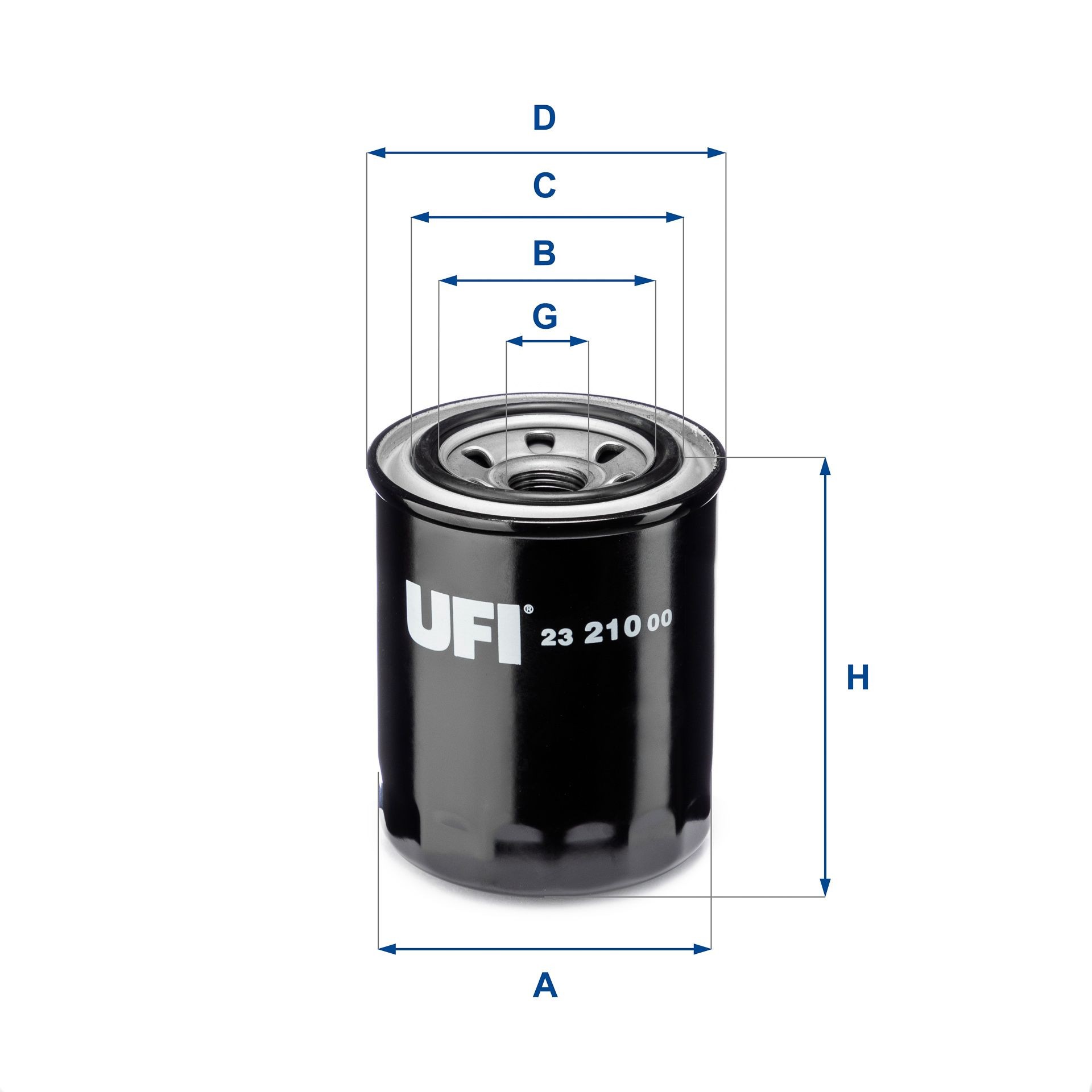 UFI 23.210.00 Oil filter 3/4-16 UNF, with one anti-return valve, Spin-on Filter