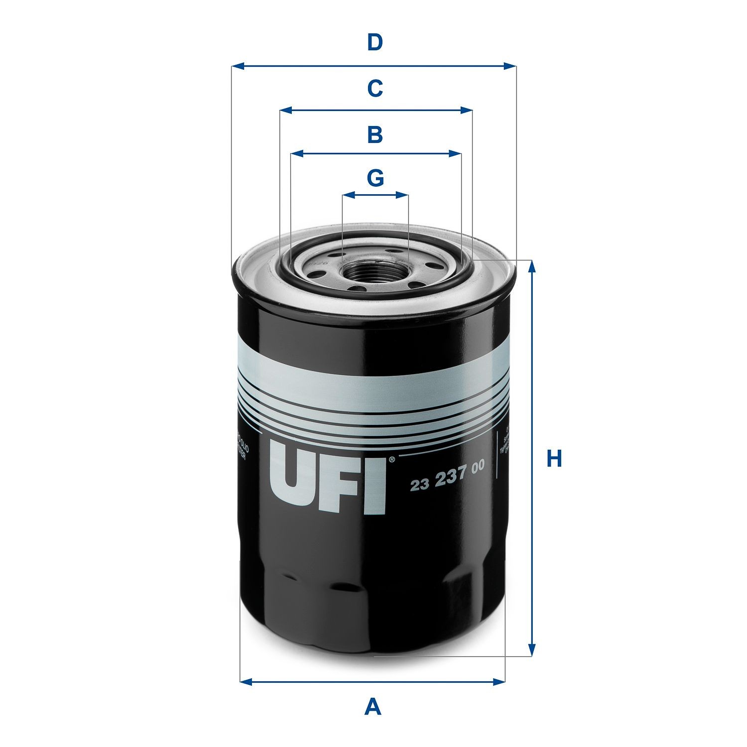 Original UFI Oil filters 23.237.00 for HYUNDAI TERRACAN