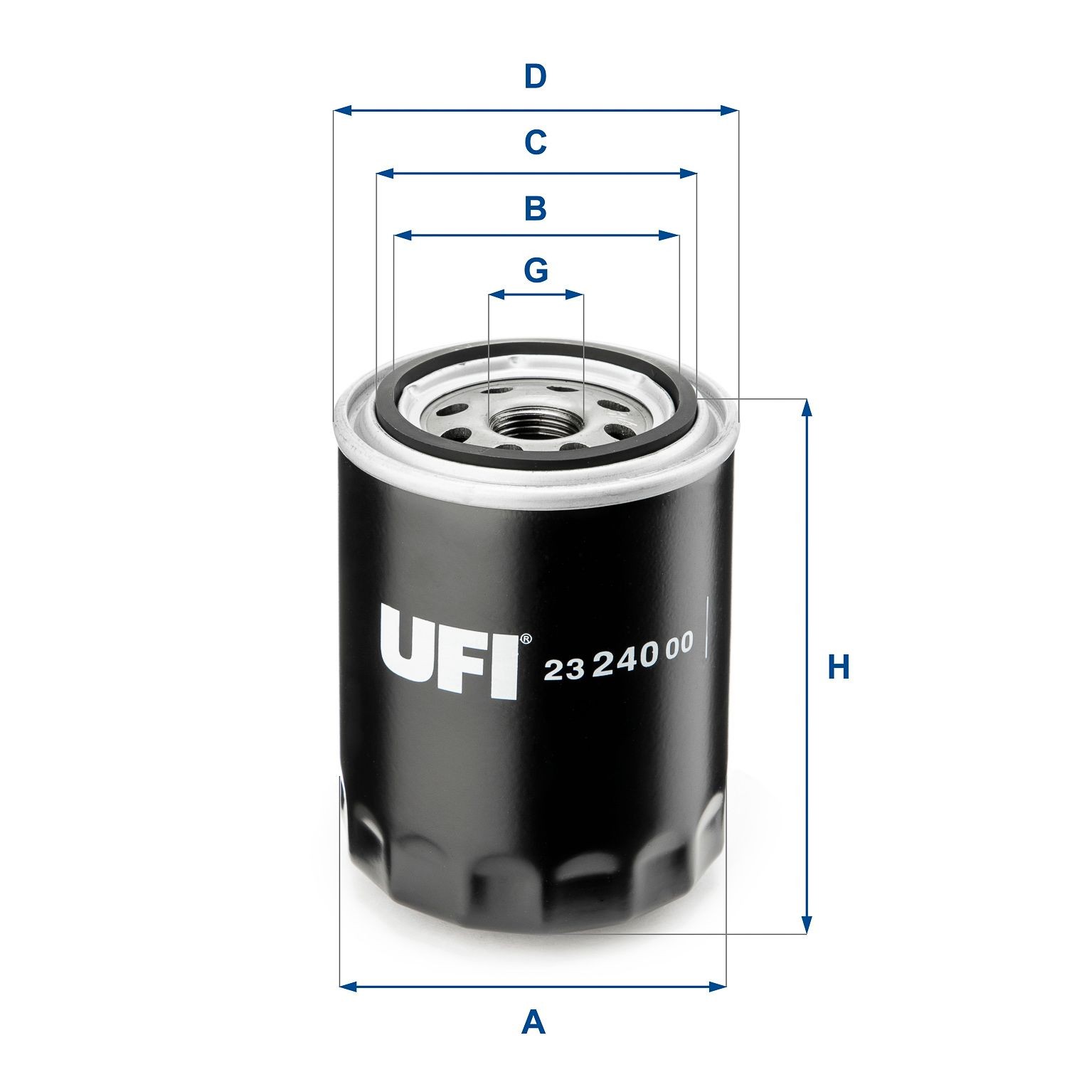 UFI 23.240.00 Oil filter 3/4-16 UNF, with one anti-return valve, Spin-on Filter