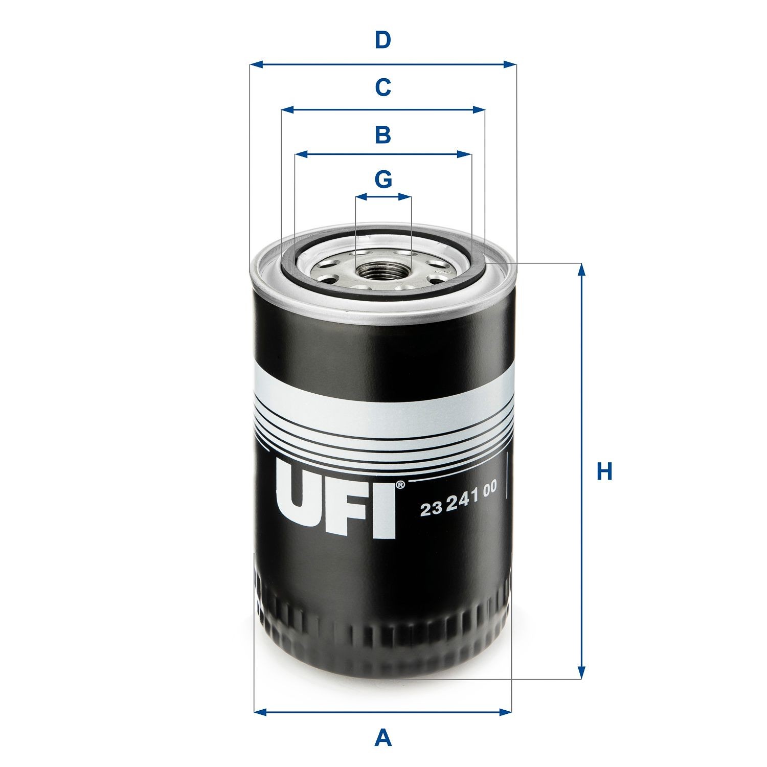 UFI 23.241.00 Oil filter 3/4-16 UNF, with one anti-return valve, Spin-on Filter