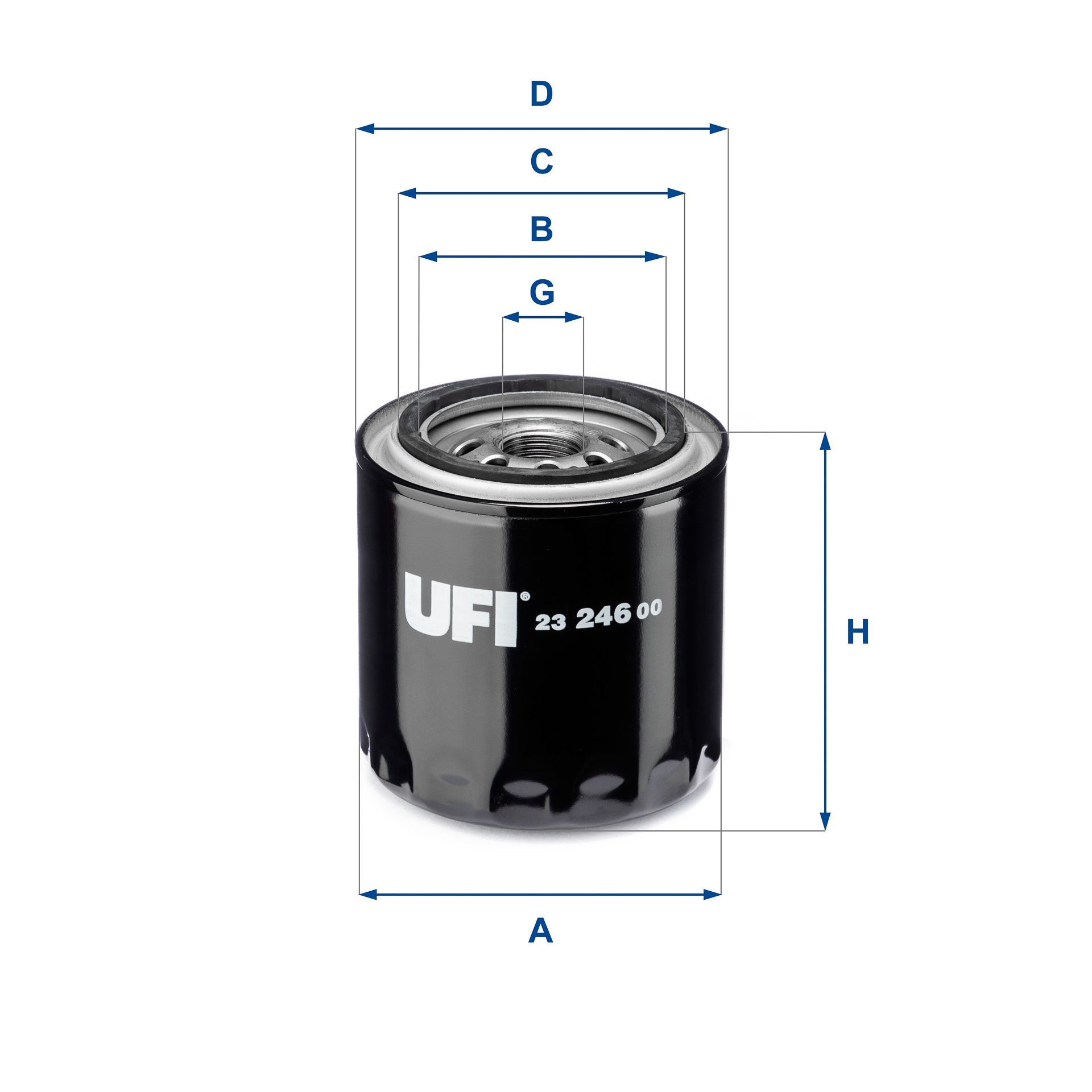 UFI 23.246.00 Oil filter 13/16-16 UNF, Spin-on Filter