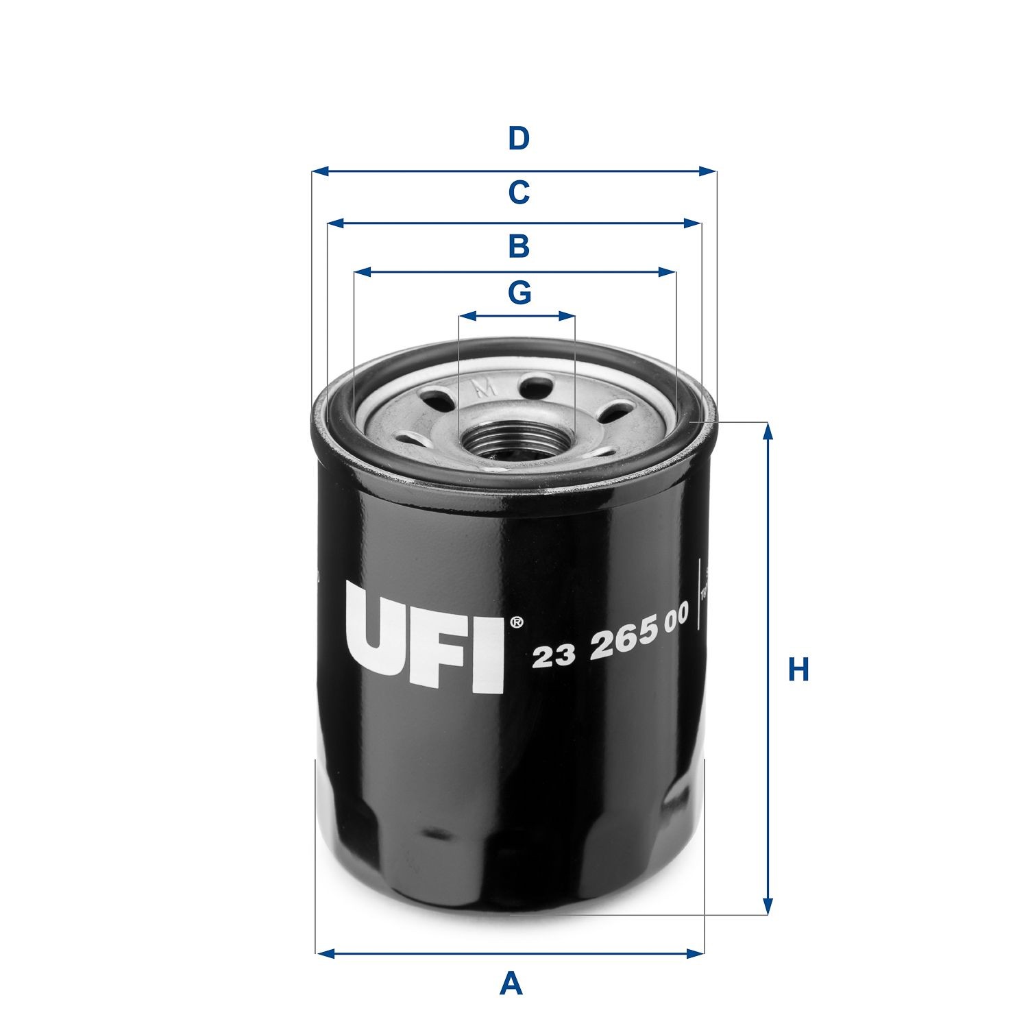 23.265.00 Oil filter 23.265.00 UFI M 20 X 1,5, with one anti-return valve, Spin-on Filter