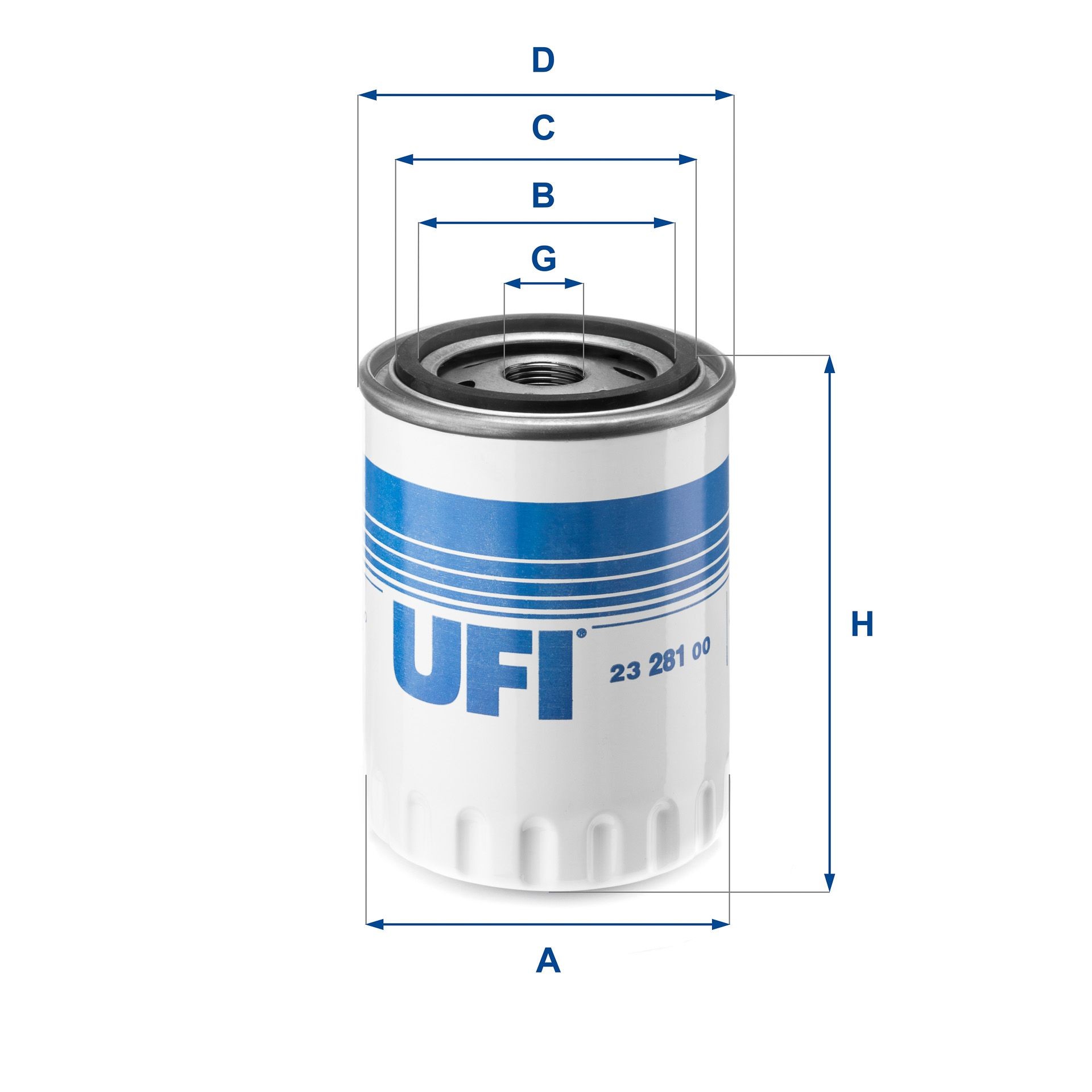 Original UFI Engine oil filter 23.281.00 for RENAULT RAPID Kasten