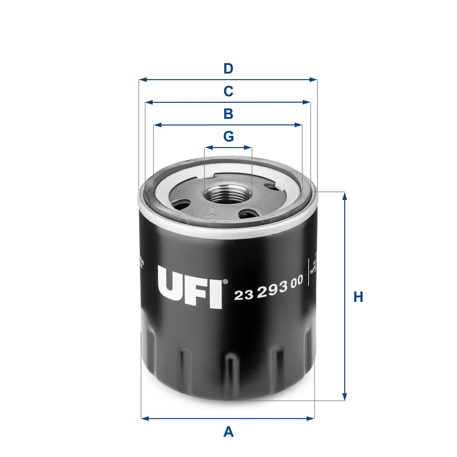 23.293.00 Oil filter 23.293.00 UFI M 20 X 1,5, with one anti-return valve, Spin-on Filter