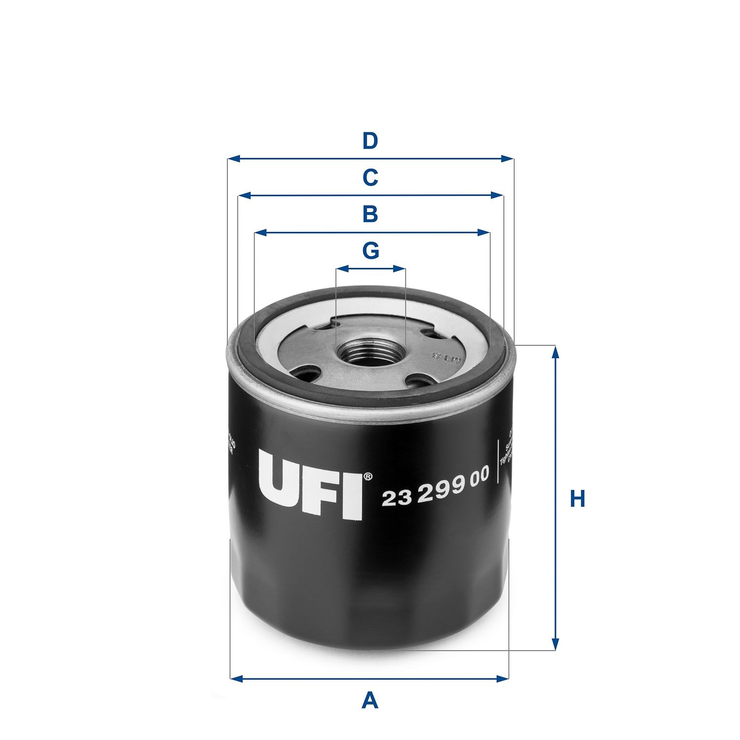 23.299.00 UFI Oil filters OPEL M 18 X 1,5, Spin-on Filter