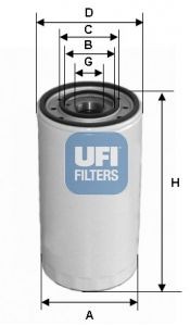 23.302.00 UFI Oil filters IVECO M 30 X 2, with one anti-return valve, Spin-on Filter