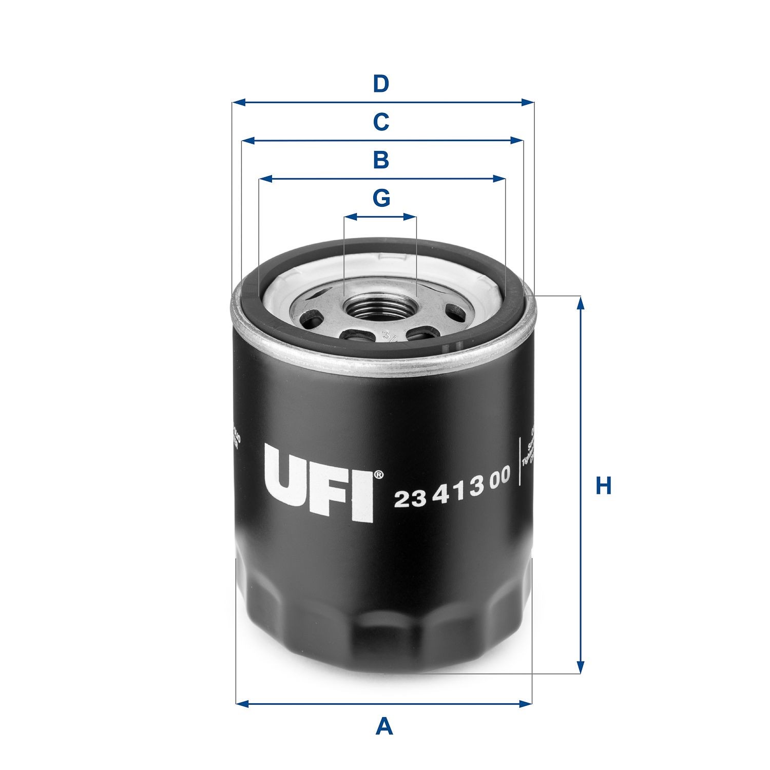 UFI 23.413.00 Oil filter 3/4-16 UNF, Spin-on Filter