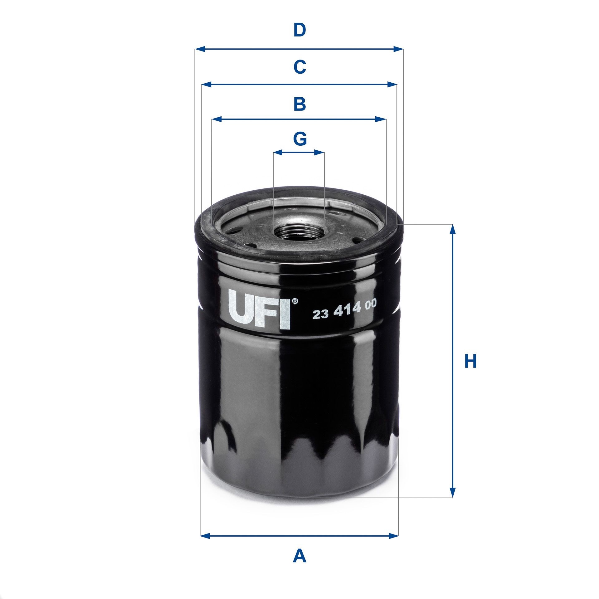UFI 23.414.00 Oil filter M 20 X 1,5, with one anti-return valve, Spin-on Filter