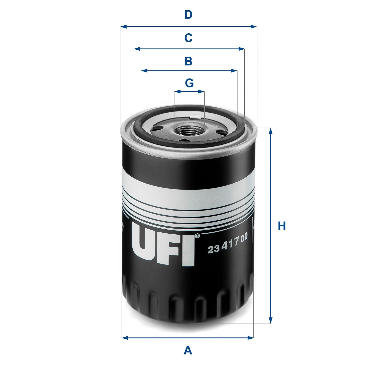 UFI 23.417.00 Oil filter 3/4-16 UNF, with one anti-return valve, Spin-on Filter