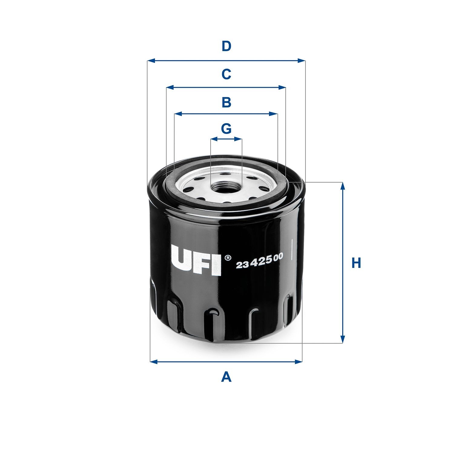 UFI 23.425.00 Oil filter 3/4-16 UNF, with one anti-return valve, Spin-on Filter