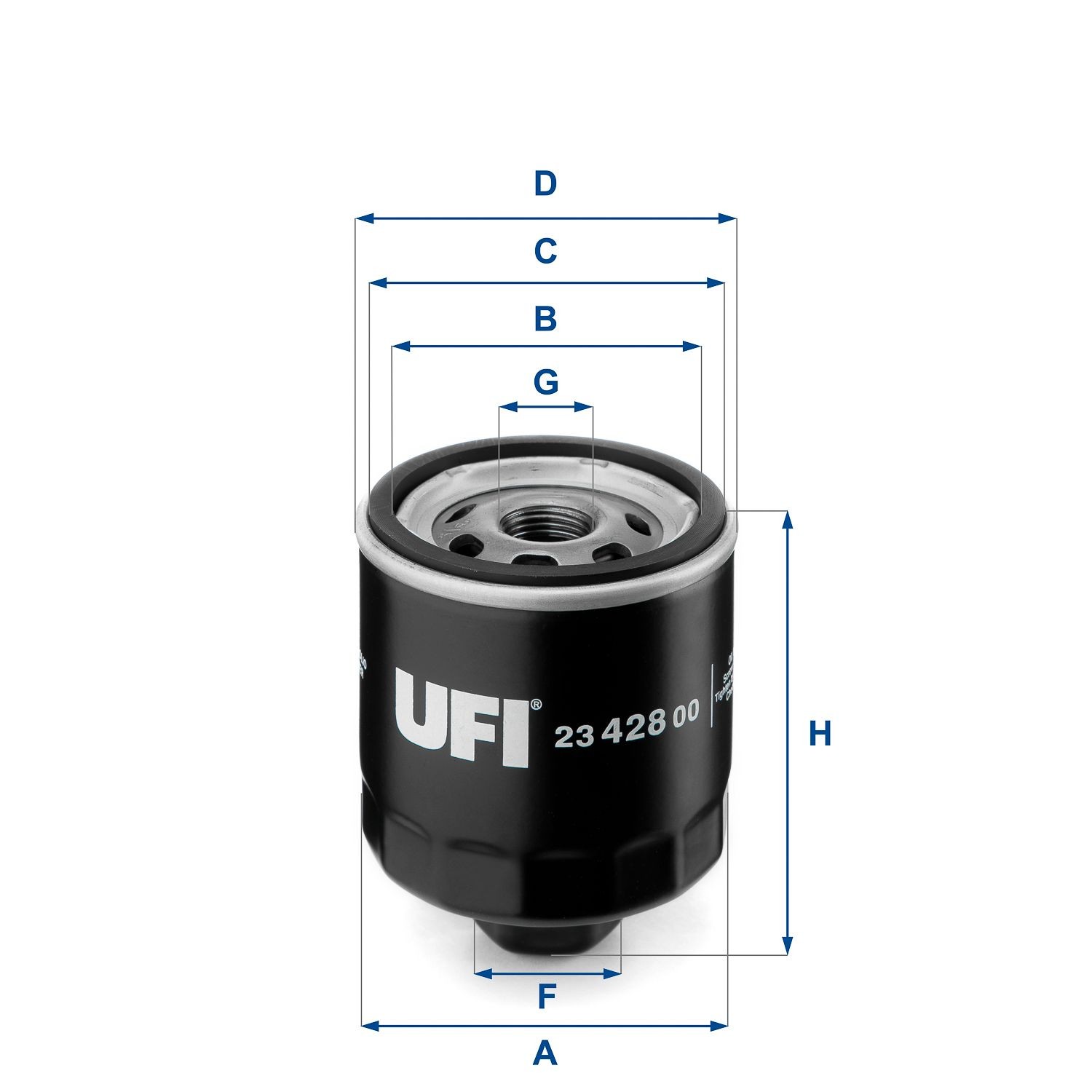 UFI 23.428.00 Motorölfilter 3/4-16 UNF, mit einem Rücklaufsperrventil, Anschraubfilter