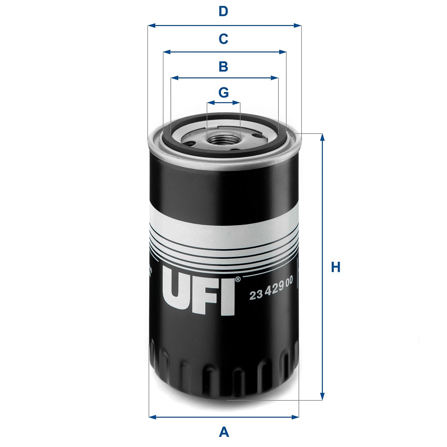 UFI 23.429.00 Oil filter 3/4-16 UNF, with one anti-return valve, Spin-on Filter