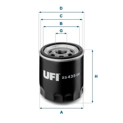 UFI 23.435.00 Oil filter 3/4-16 UNF, with one anti-return valve, Spin-on Filter