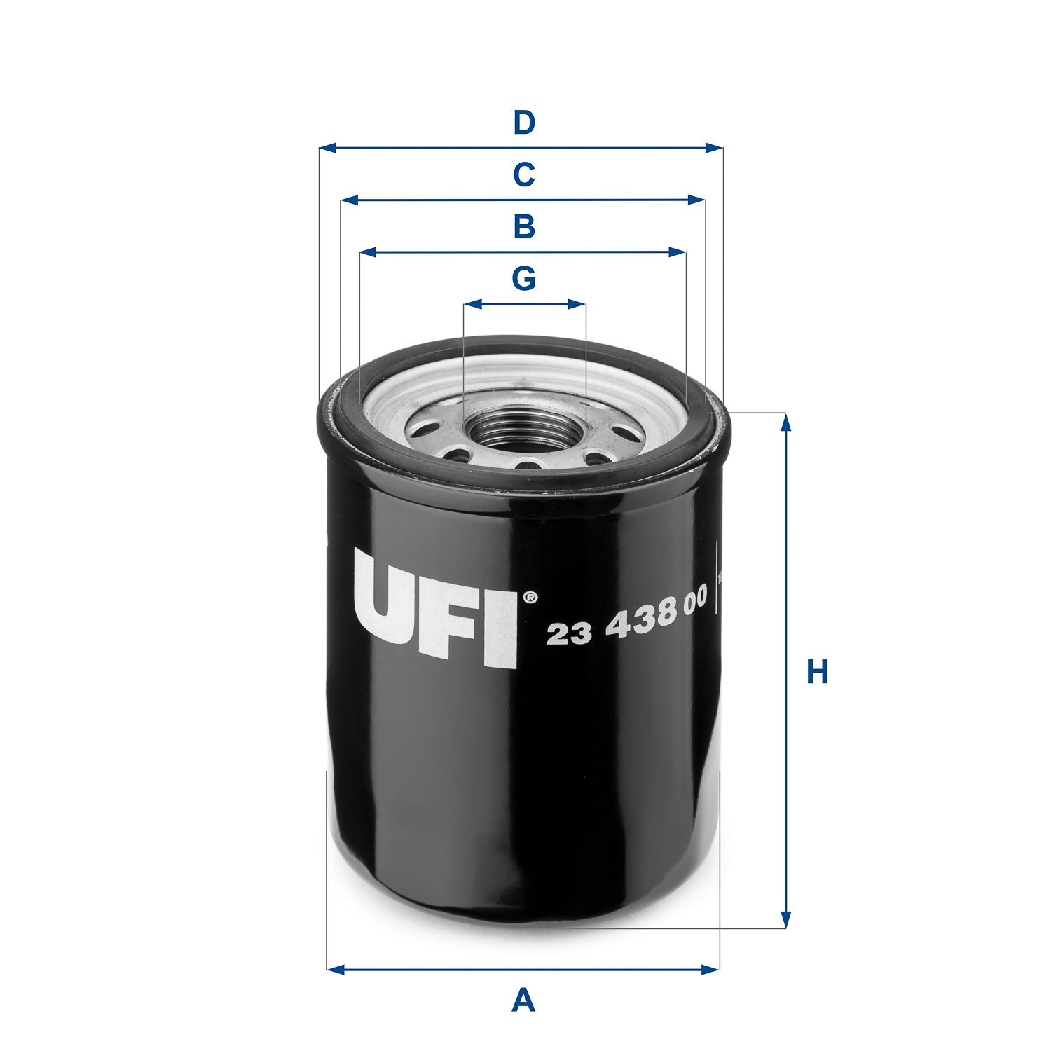 UFI 23.438.00 Engine oil filter M 20 X 1,5, with one anti-return valve, Spin-on Filter