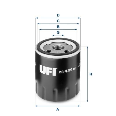 UFI 23.439.00 Engine oil filter M 20 X 1,5, with one anti-return valve, Spin-on Filter