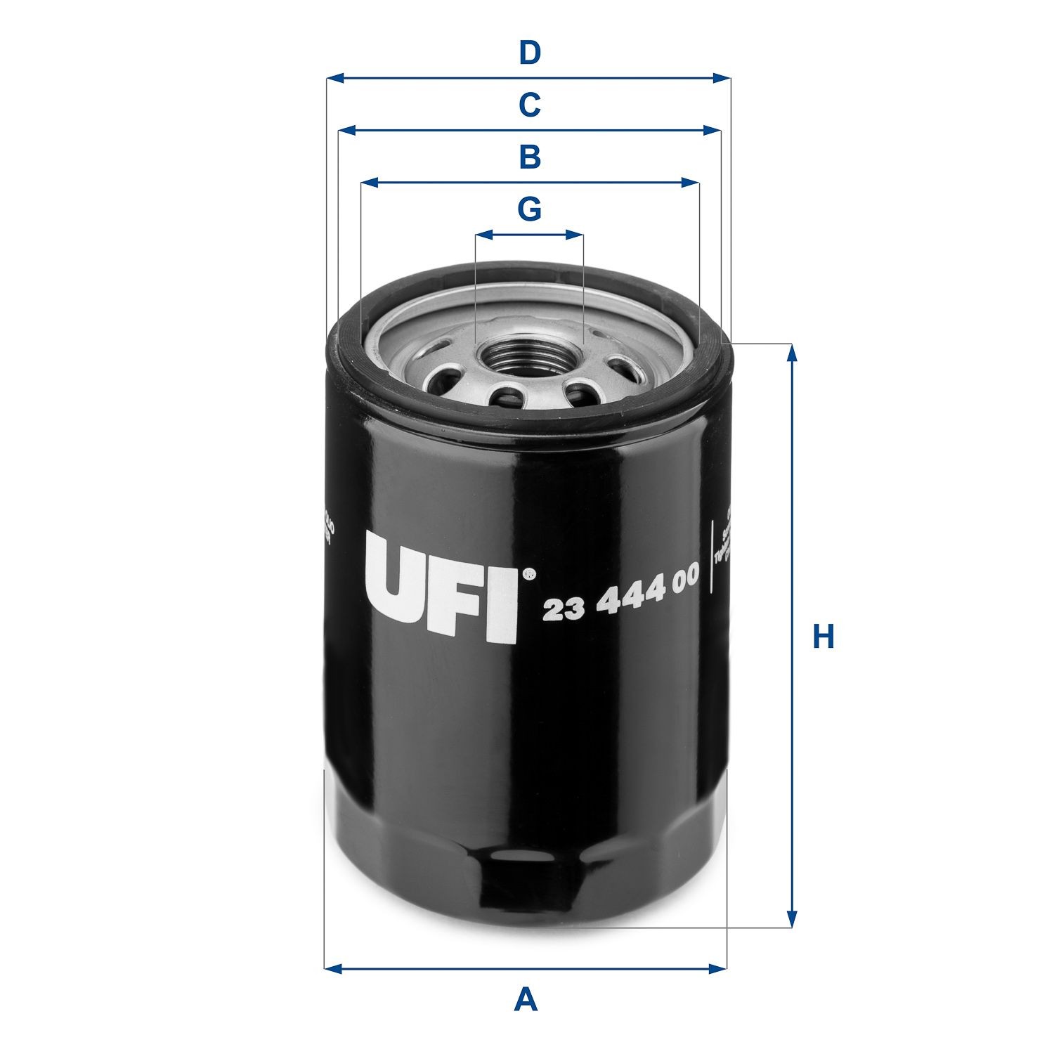 UFI 23.444.00 Oil filter 3/4-16 UNF, with two anti-return valves, Spin-on Filter