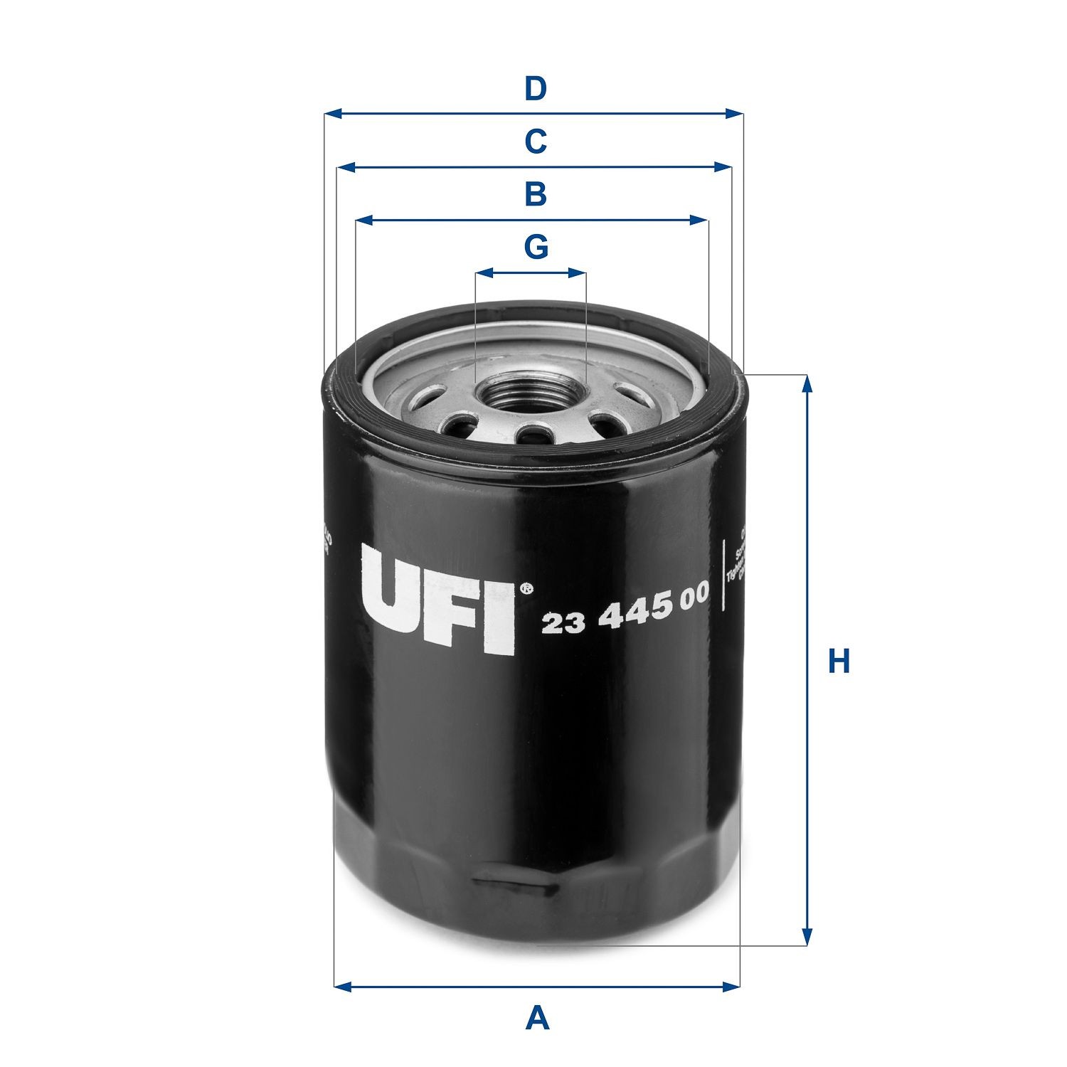 UFI 23.445.00 Oil filter 3/4-16 UNF, Spin-on Filter